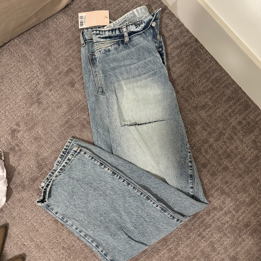 Fold over top jeans